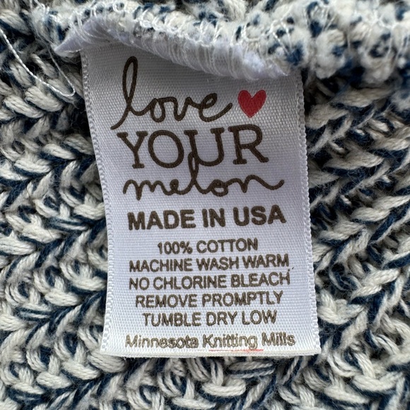 LOVE YOUR MELON Beanie Hat Cotton Navy Speckled OSFM Men’s Women’s - Picture 10 of 12